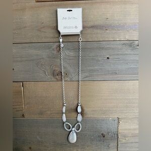 Bella Del Mar Silver Hammered Statement Necklace, NWT